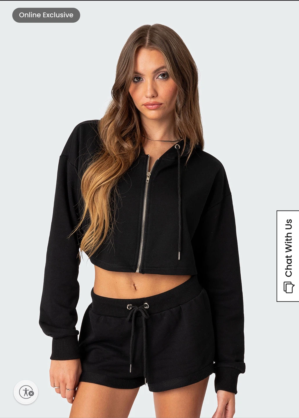 Edikted FOMO Cropped Hoodie & Shorts Set Size S - photo 4
