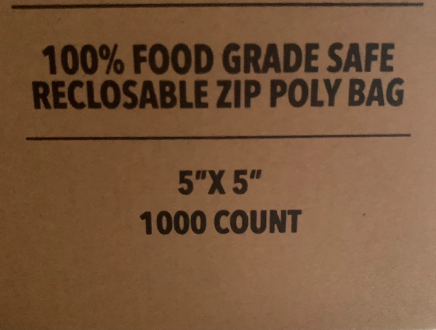 1000 Count 5"x5" Food Grade Reclosable Zip Poly Bags
