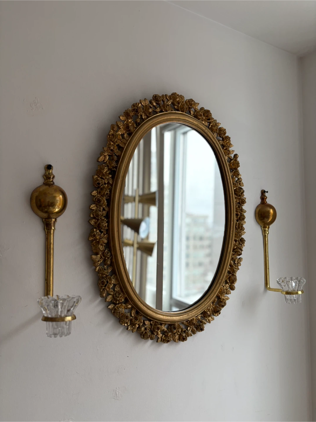 Vintage Brass and Crystal Sconce (Set of 2) - photo 3