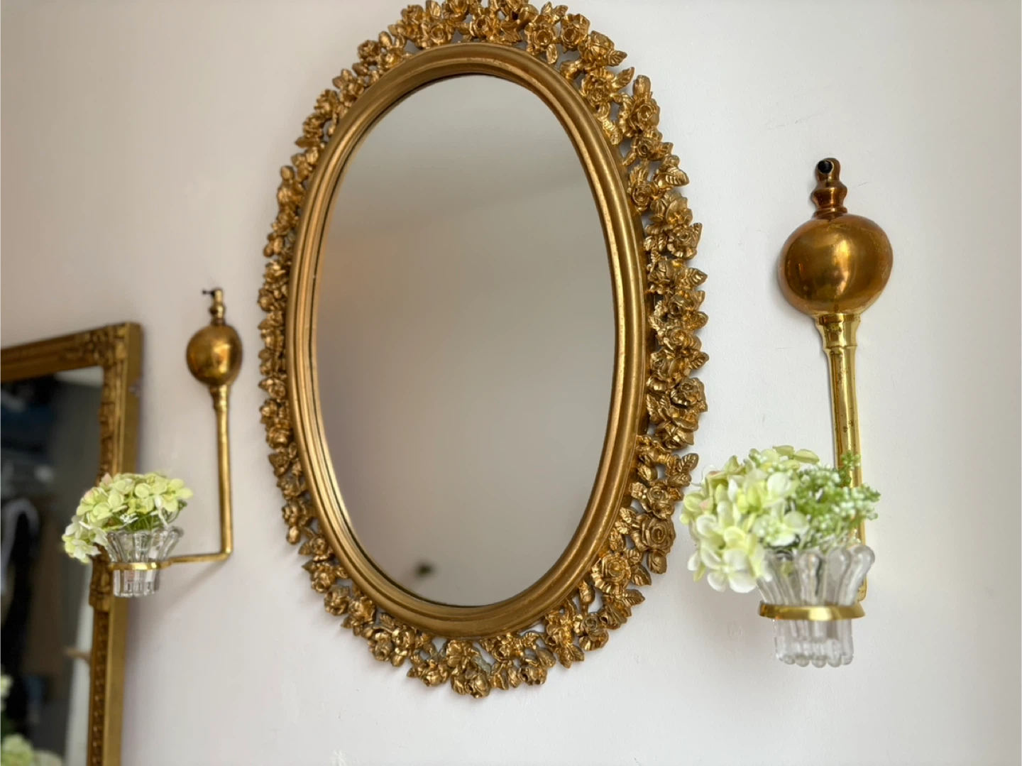 Vintage Brass and Crystal Sconce (Set of 2)