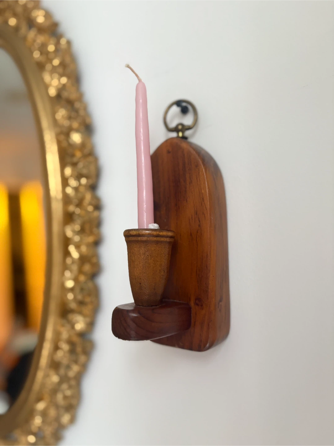 Wooden Wall Sconce Candle Holder