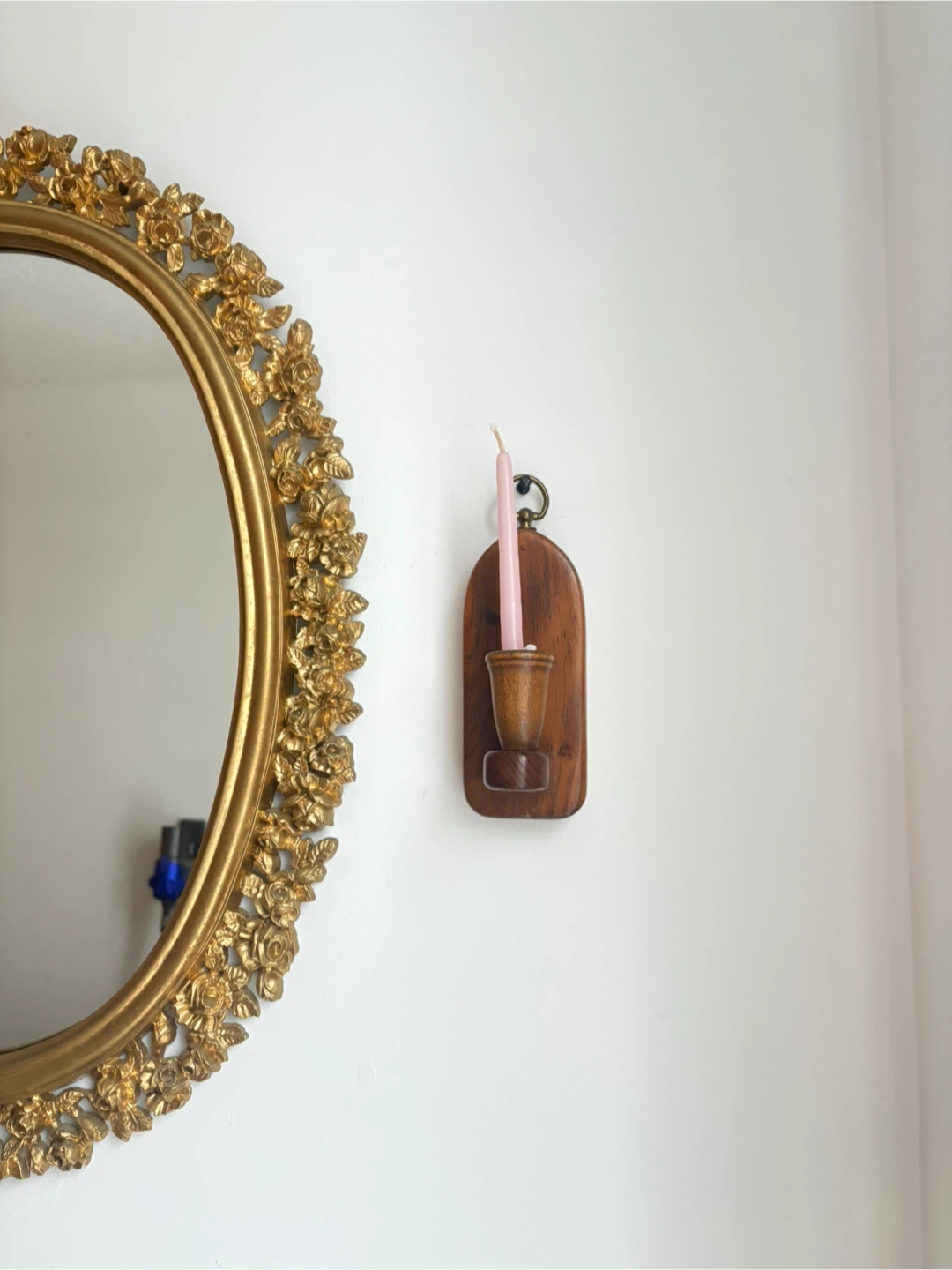 Wooden Wall Sconce Candle Holder - photo 2