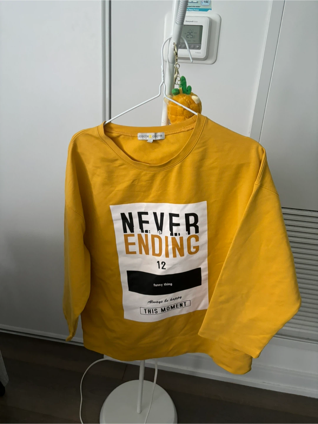 Cache Cache Yellow "Never Ending Graphic Sweatshirt