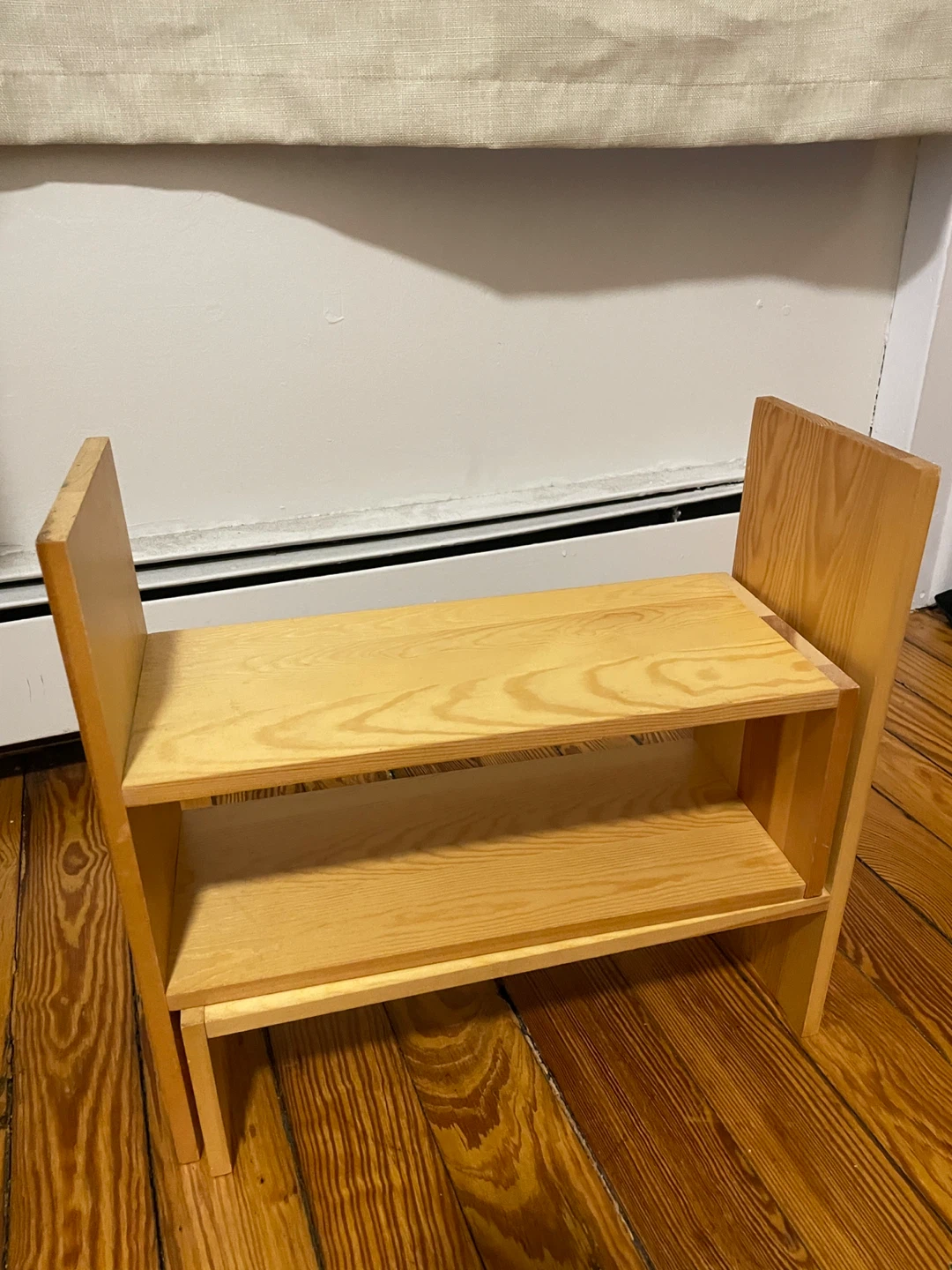 Wooden Two-Tier Shelf Unit