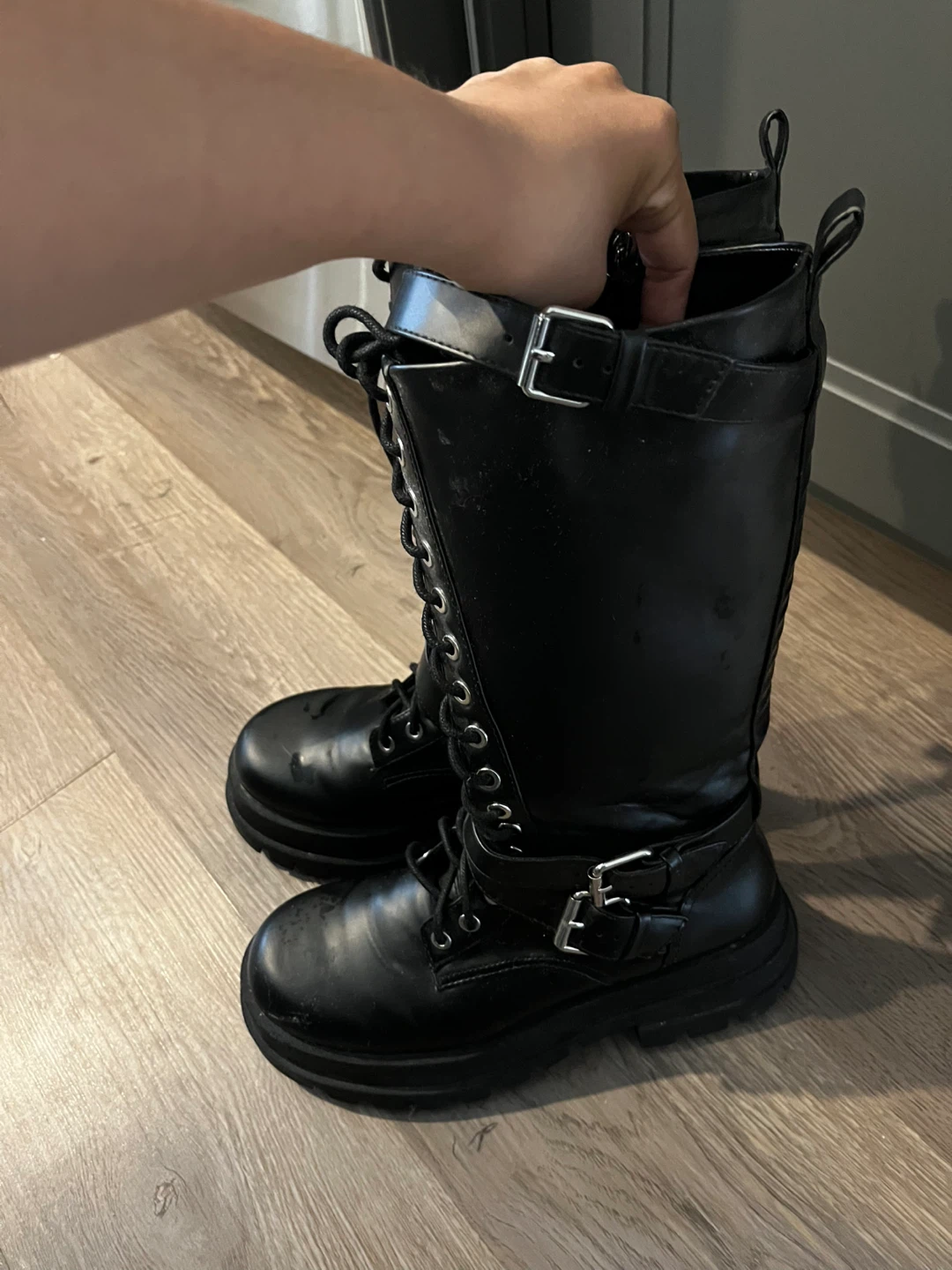 ZARA.  Black Chunky Platform Combat Boots - photo 3