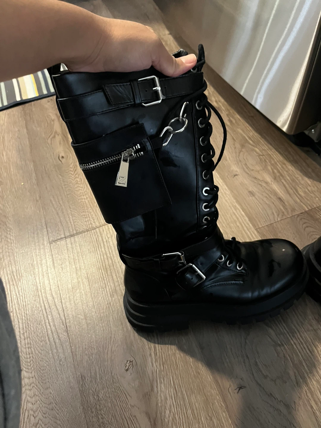ZARA.  Black Chunky Platform Combat Boots - photo 2