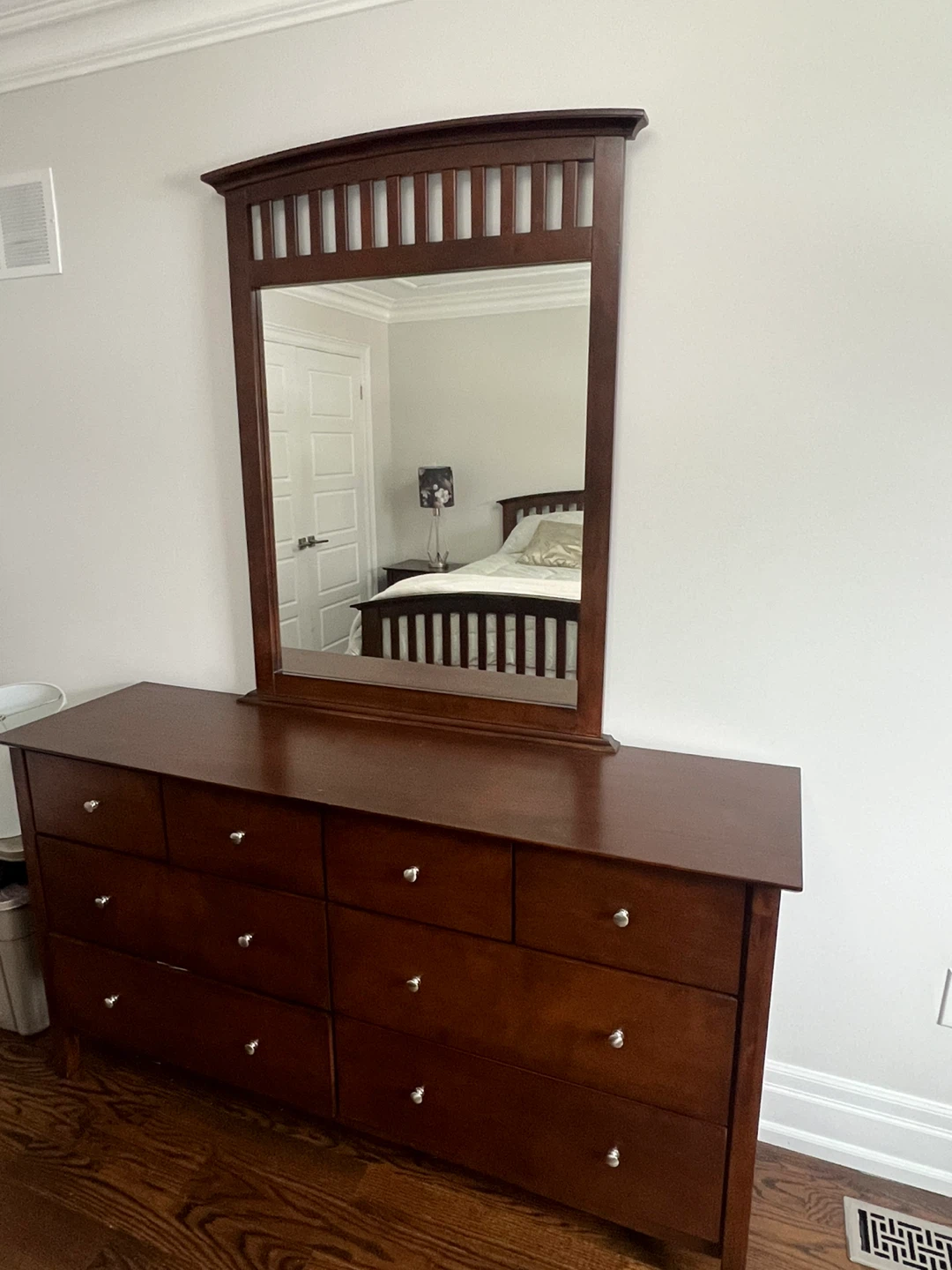 Wooden Bed Frame, Dresser, and Nightstand Set - photo 2