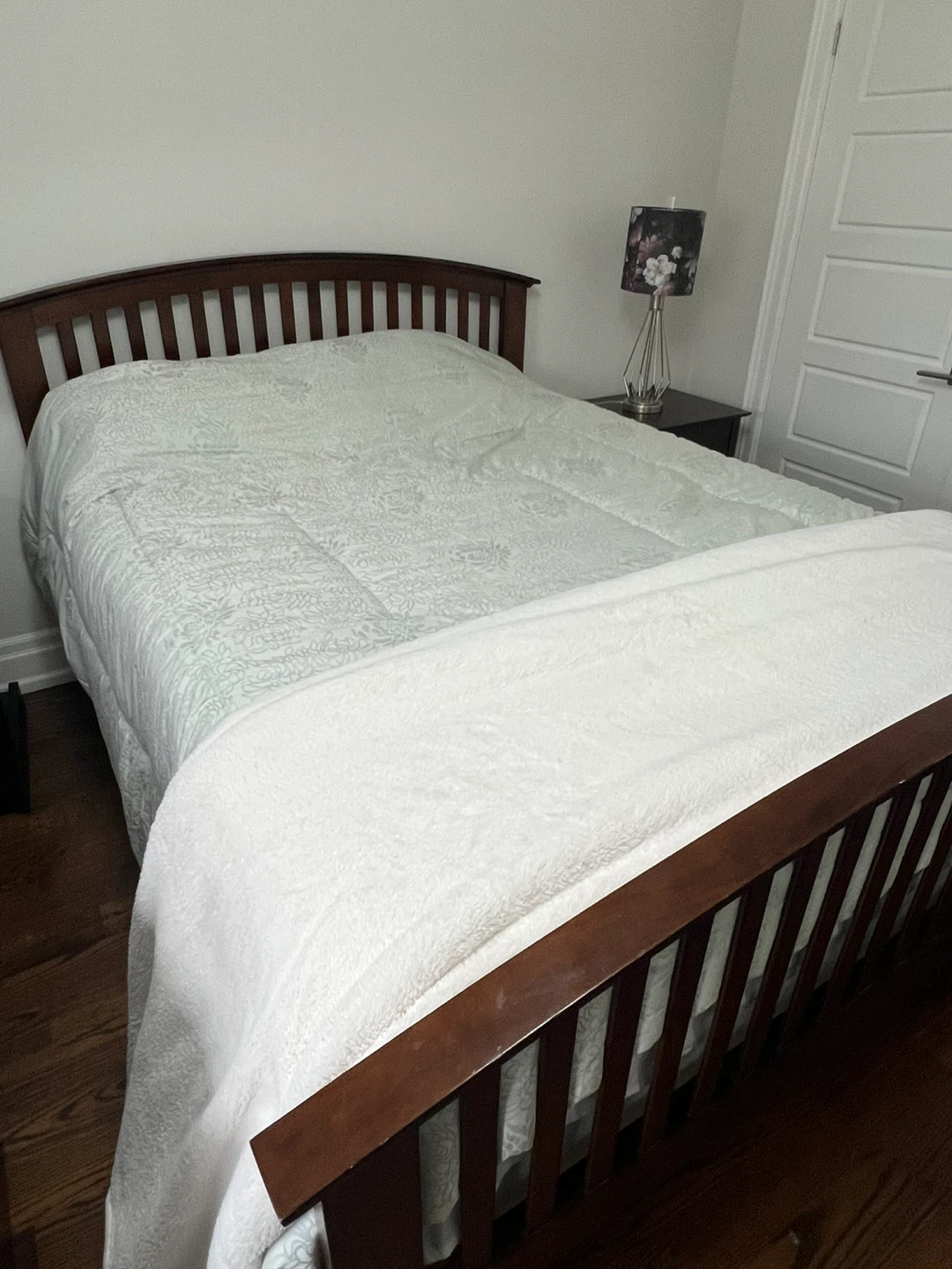 Wooden Bed Frame, Dresser, and Nightstand Set