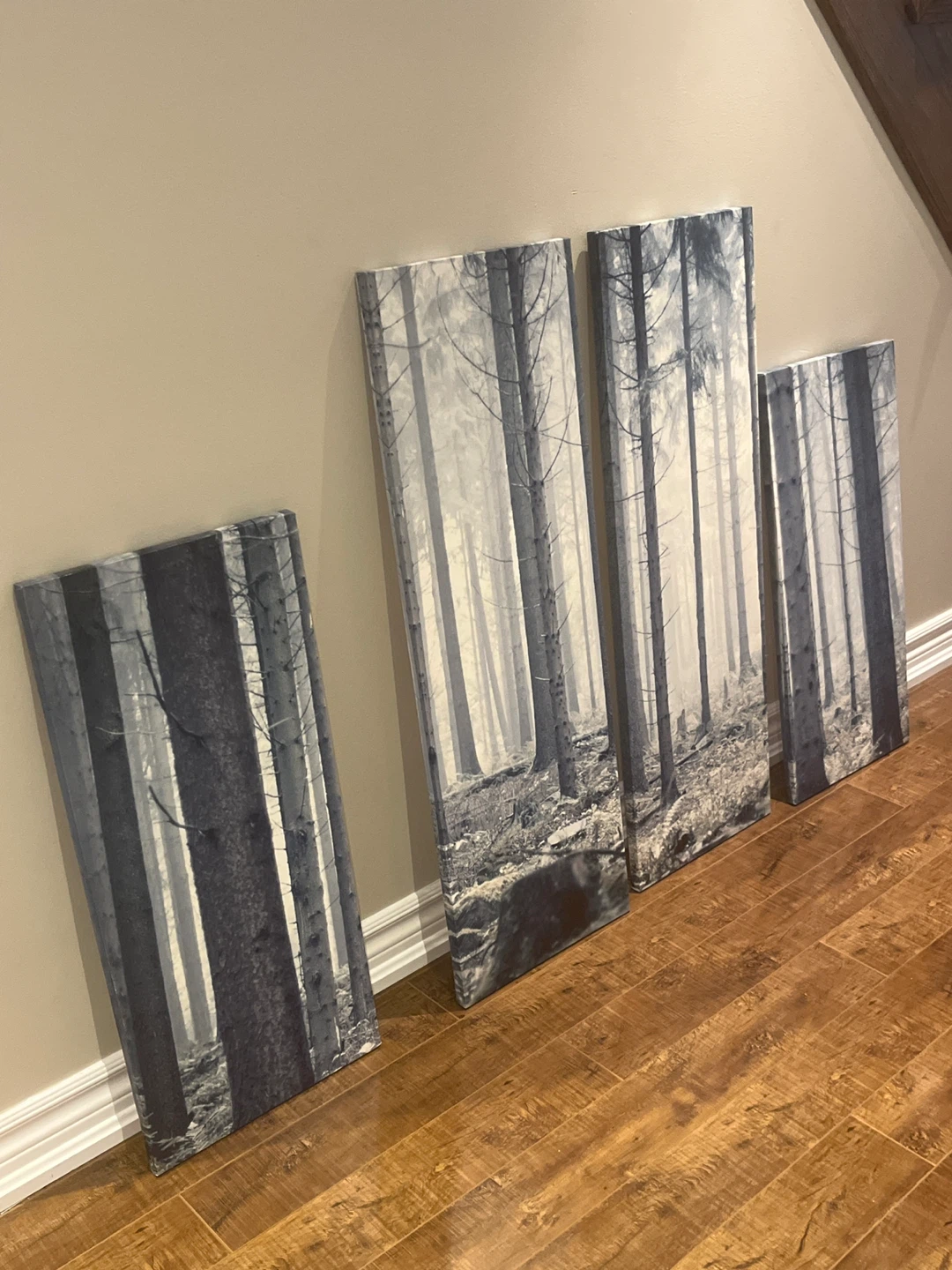 Set of 4 Canvas Wall Art Prints - Forest Scene