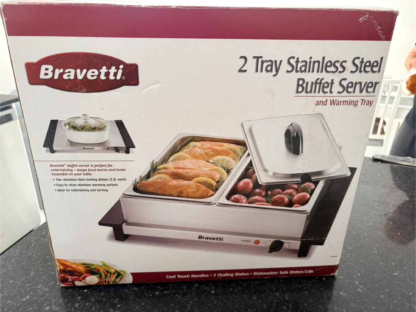 Bravetti 2 Tray Stainless Steel Buffet Server and Warming Tray