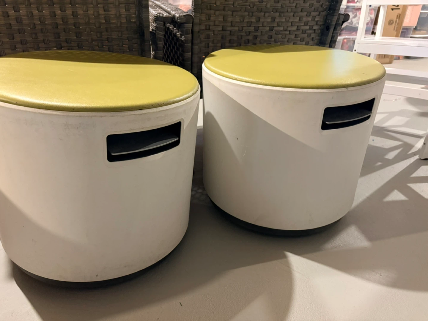 Pair of Modern Round Ottomans/Stools