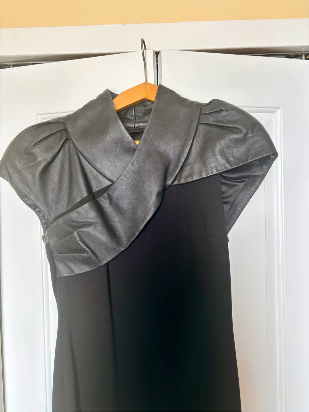 L.A.M.B. Black Dress with Faux Leather Accents - photo 2