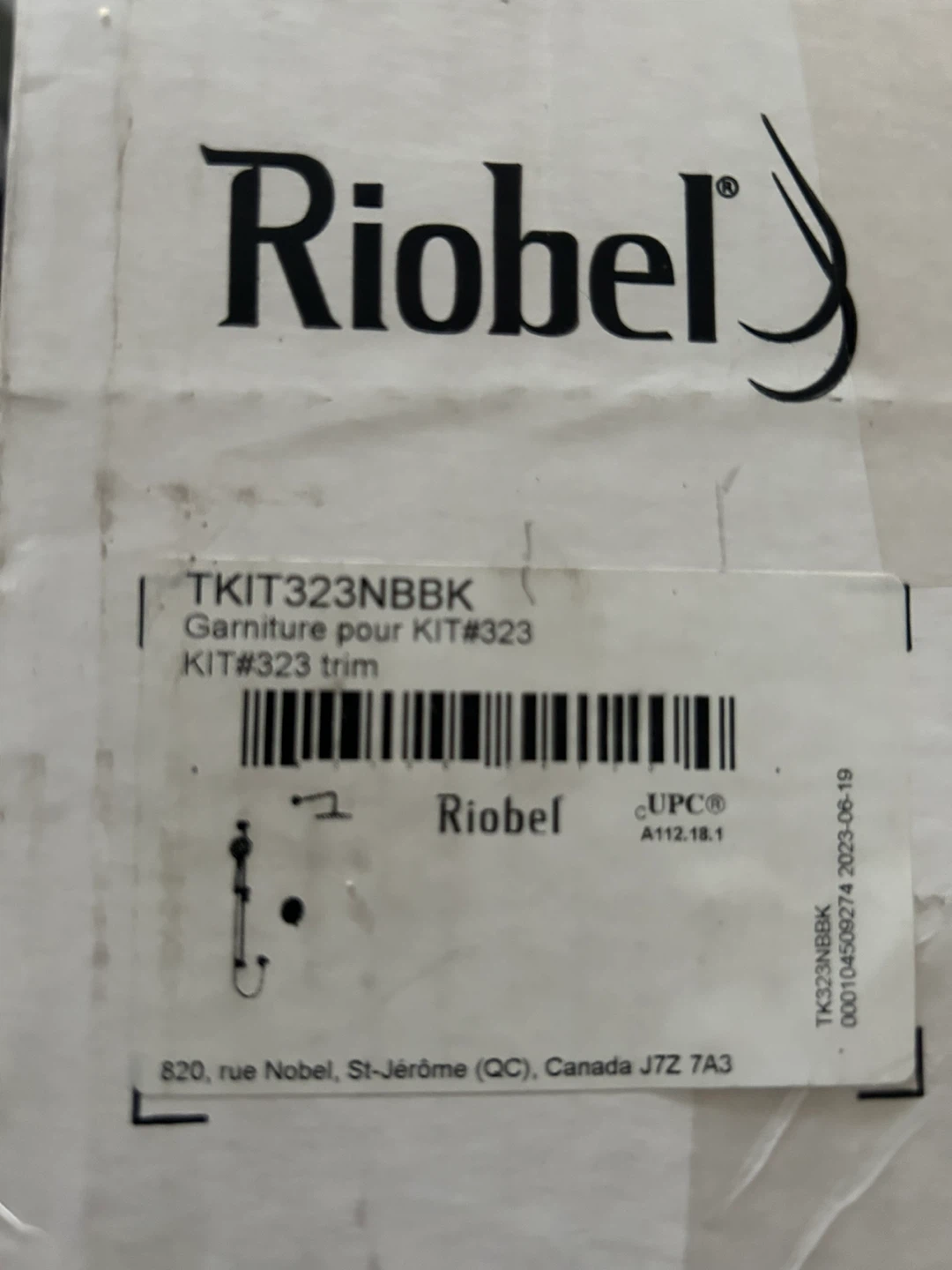 Riobel TKIT323NBBK KIT#323 Trim