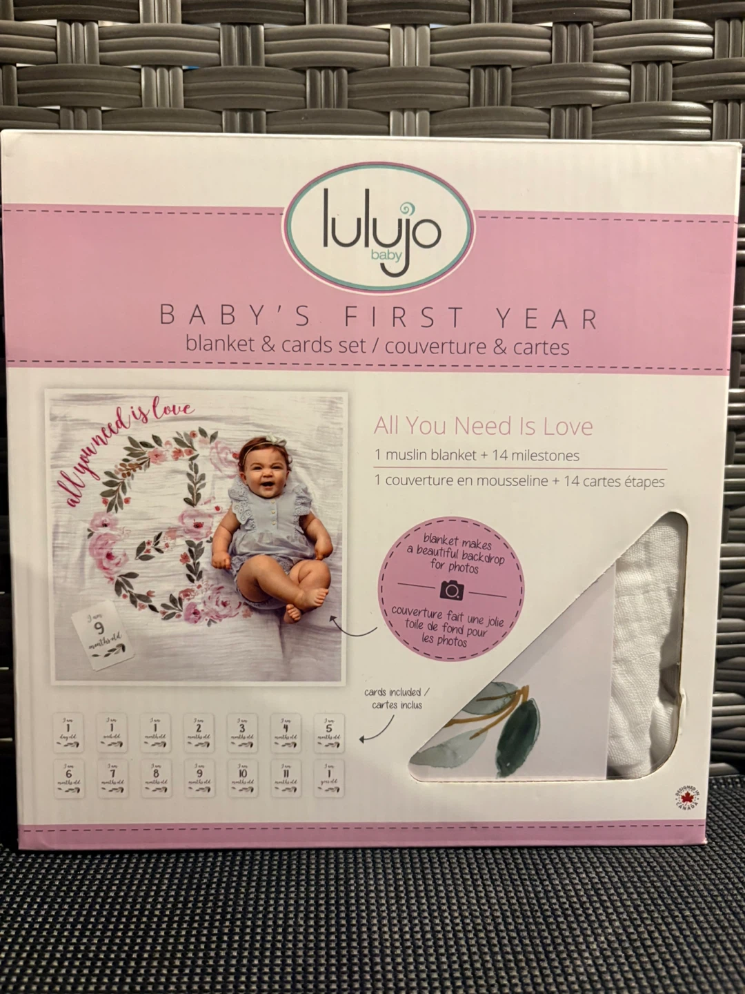 Lulujo Baby's First Year Blanket & Milestone Cards Set