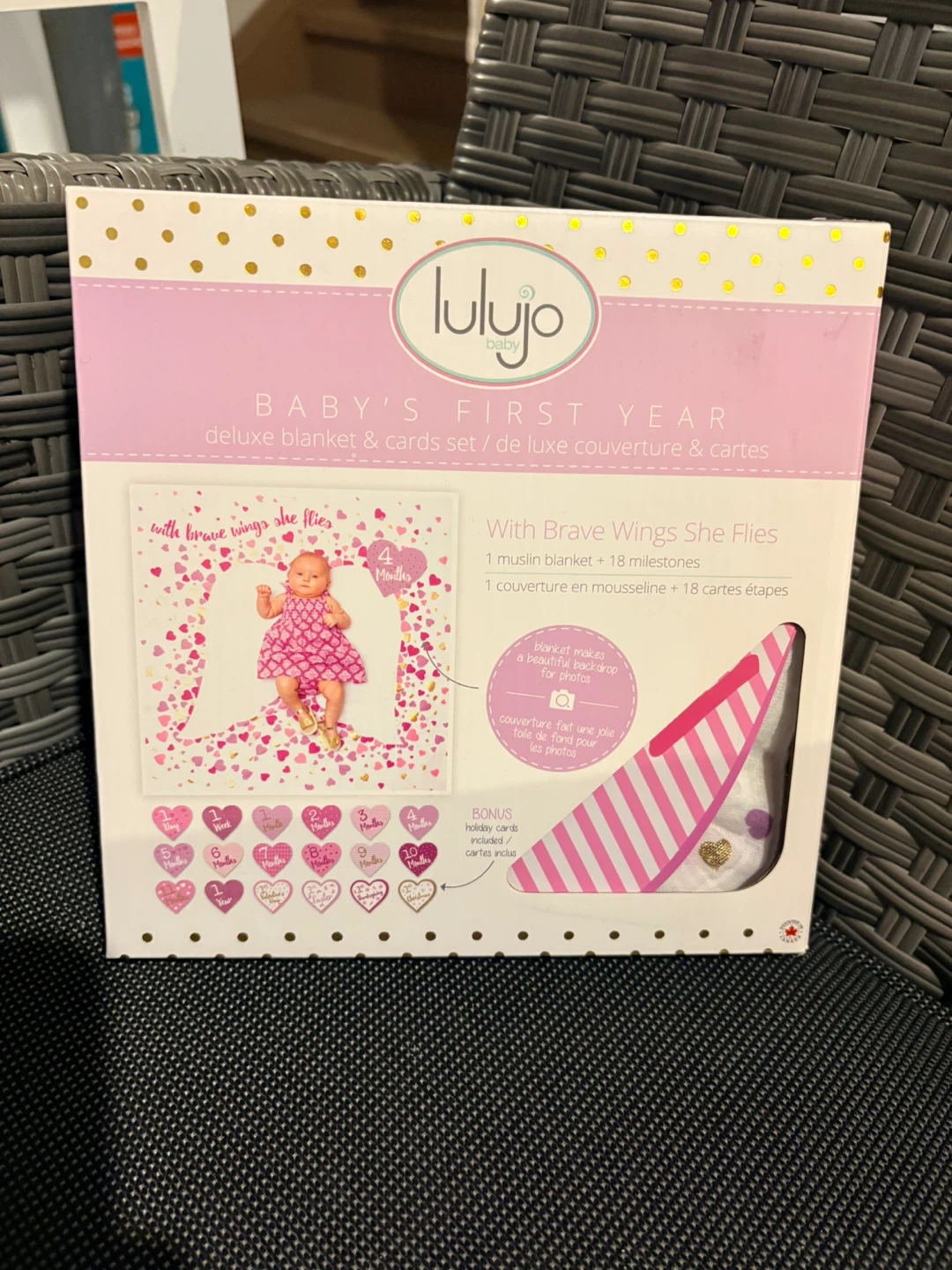 Lulujo Baby's First Year Deluxe Blanket & Cards Set
