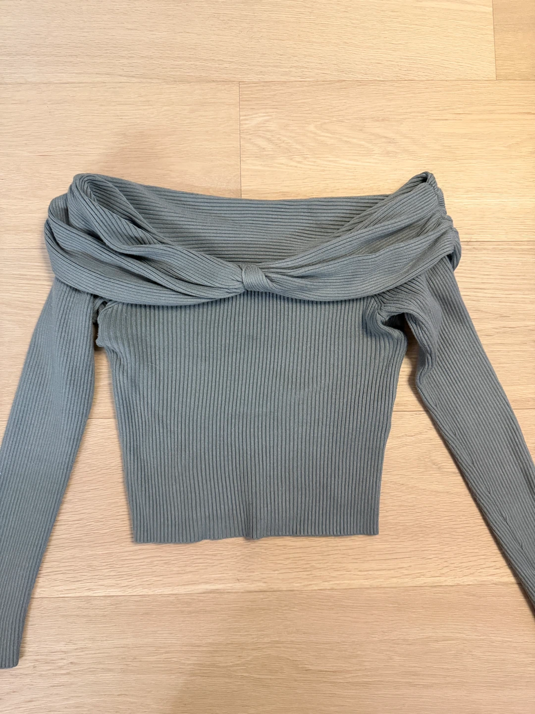 Abercrombie & Fitch Off-the-Shoulder Top Olive Green Size S - photo 2