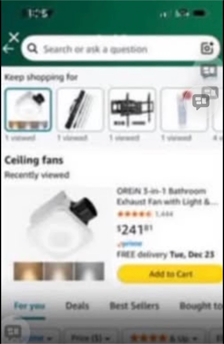 OREIN 3-in-1 Bathroom Exhaust Fan with Light