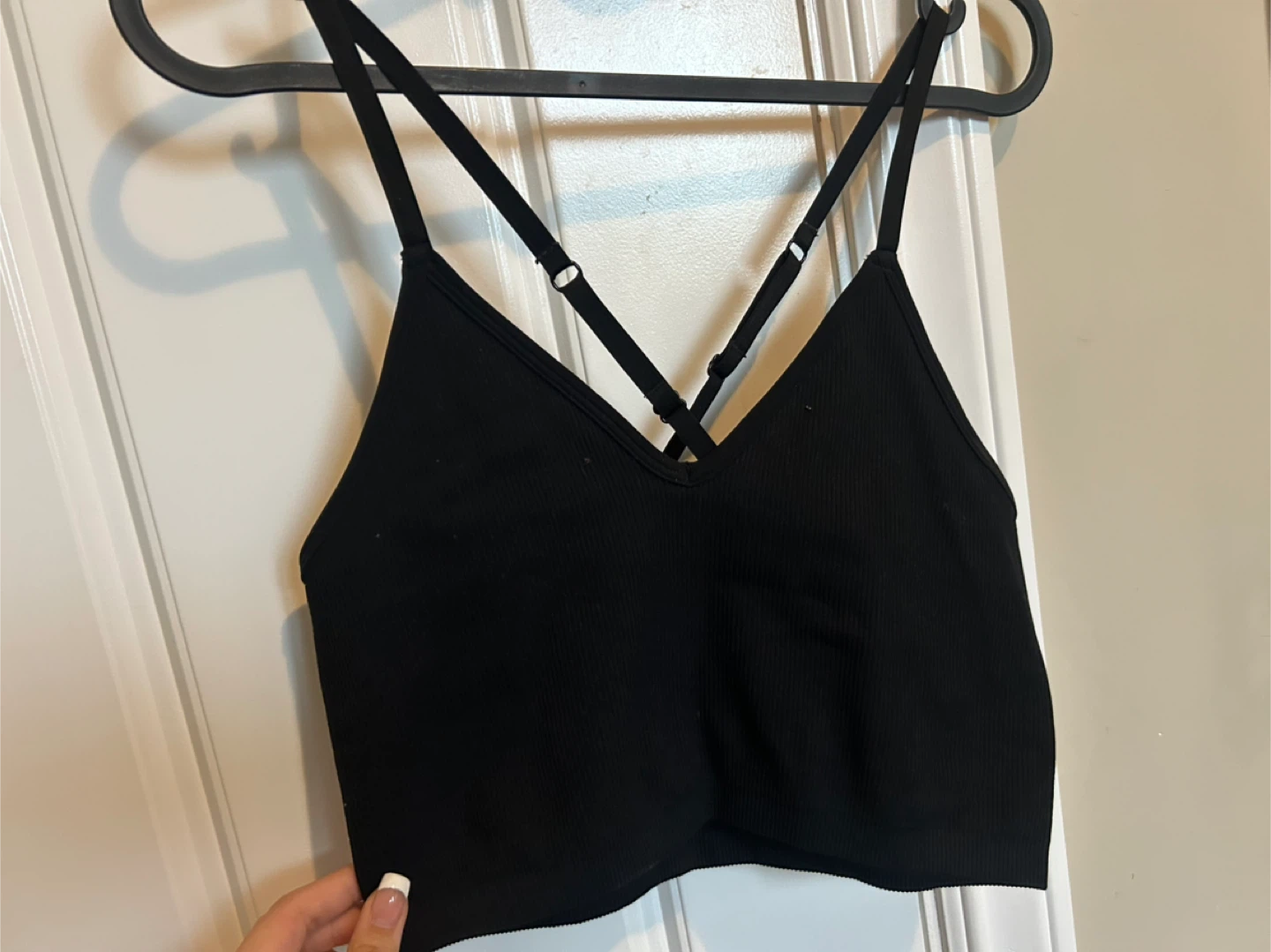 Black Ribbed Crop Top Bralette