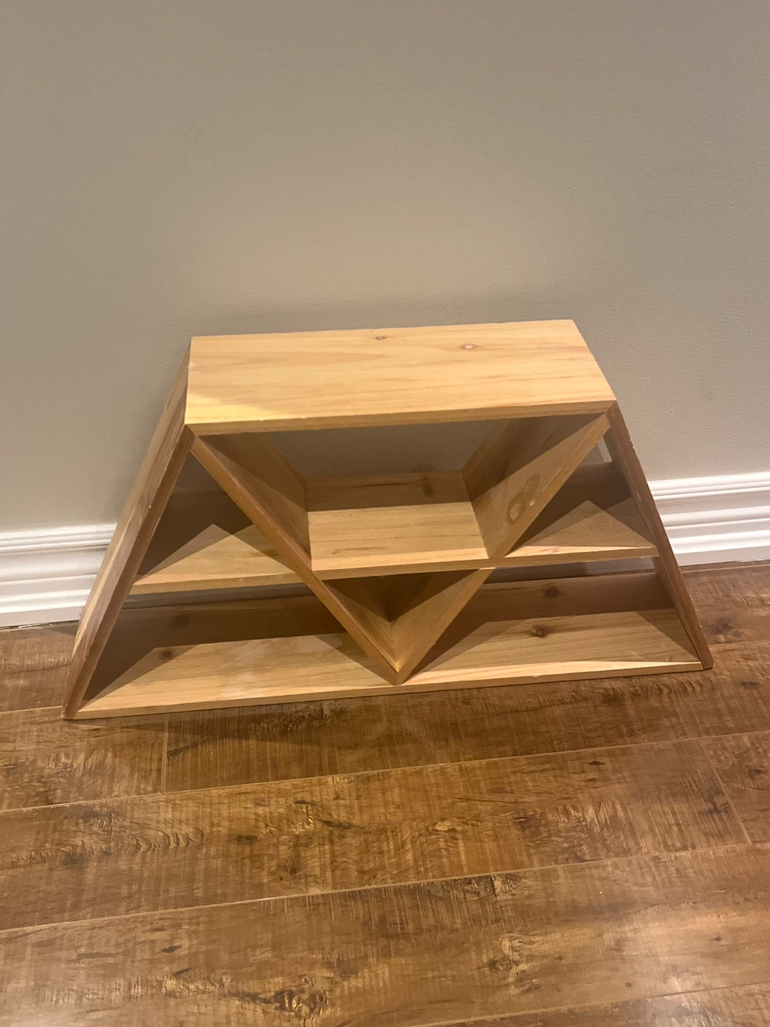 Wooden Geometric Wall Shelf Unit