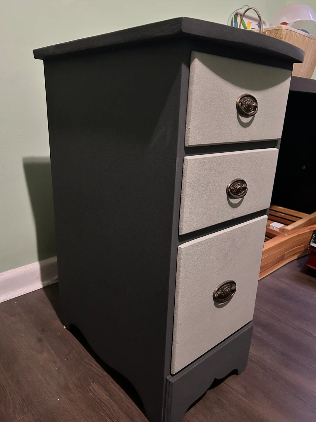Grey 3-Drawer Small Cabinet