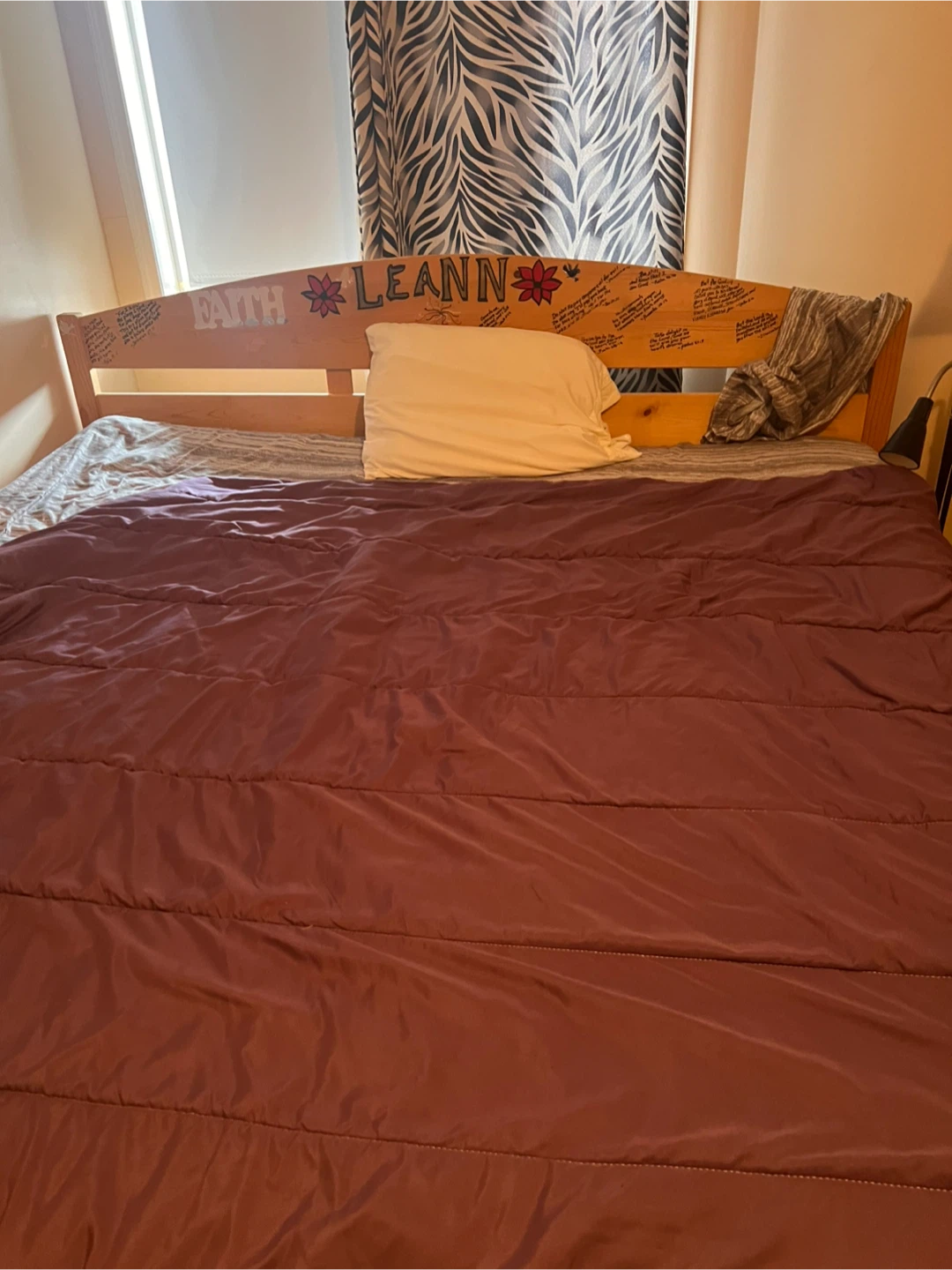Wooden Bed Frame with Headboard