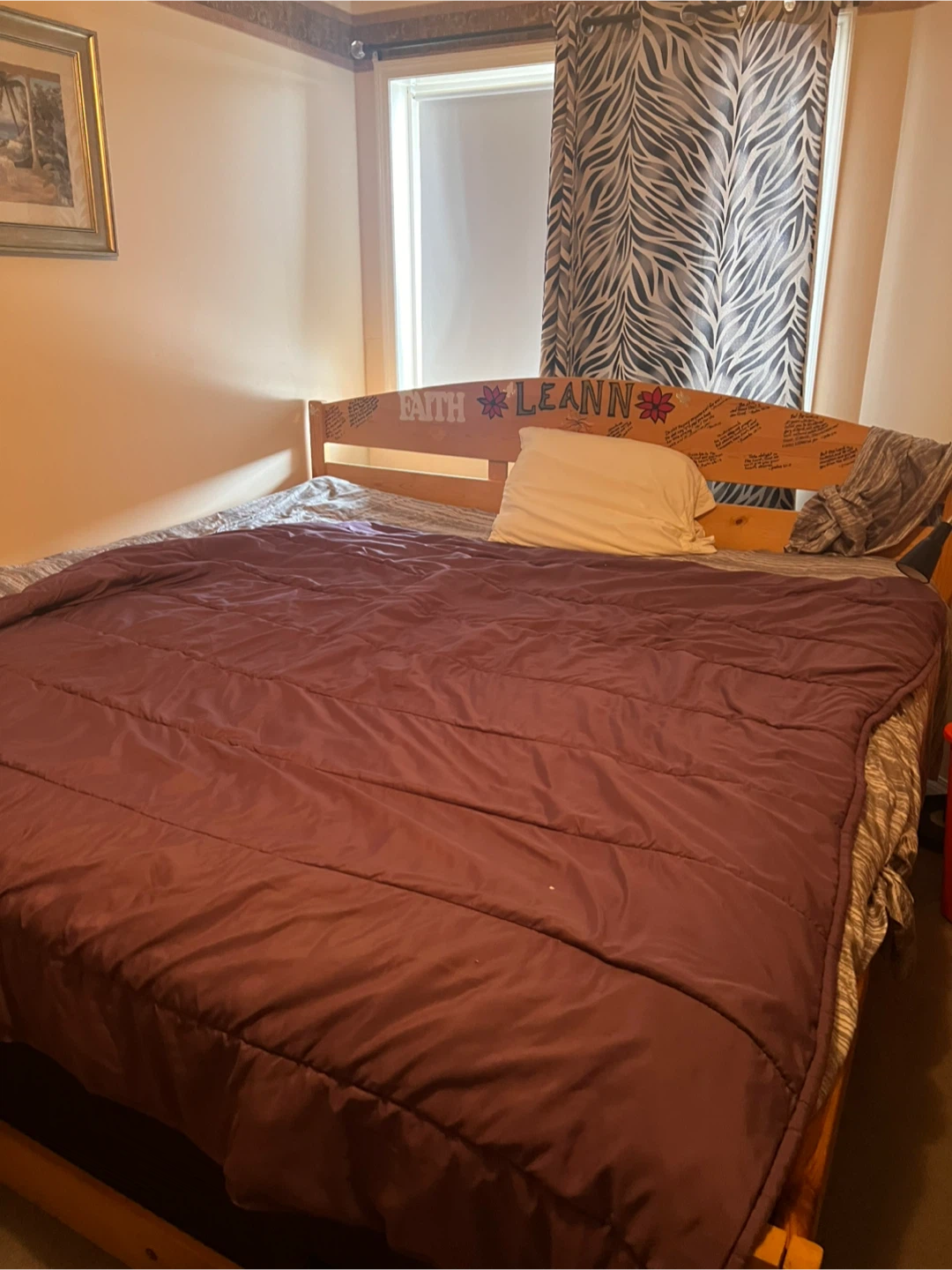 Wooden Bed Frame with Headboard - photo 2