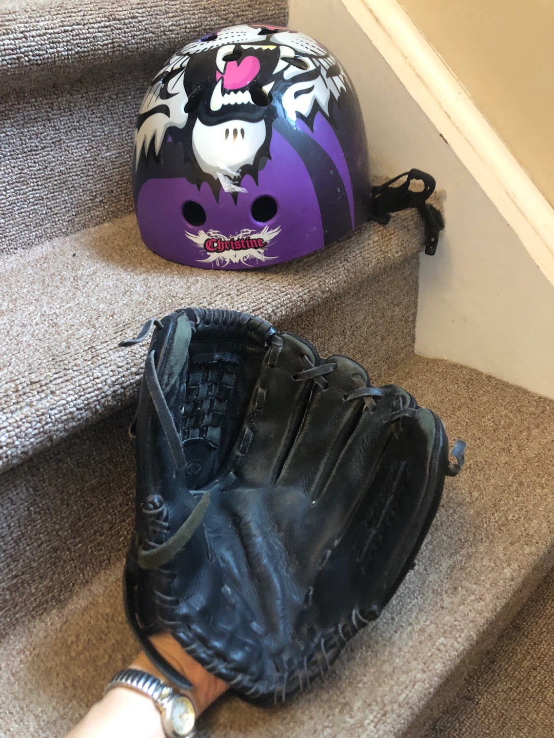Ball glove and Bike helmet