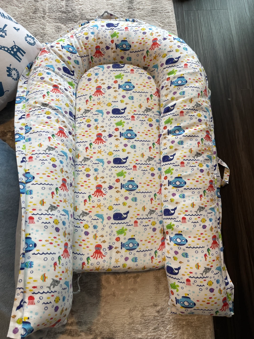 Baby Lounger and C-Shaped Nursing Pillow Set