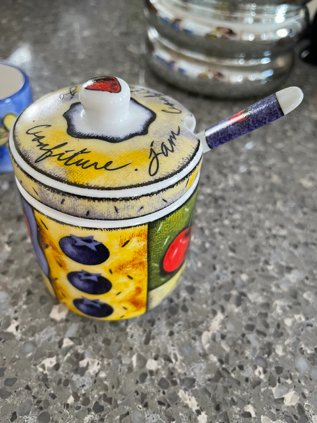 Jam jar with spoon