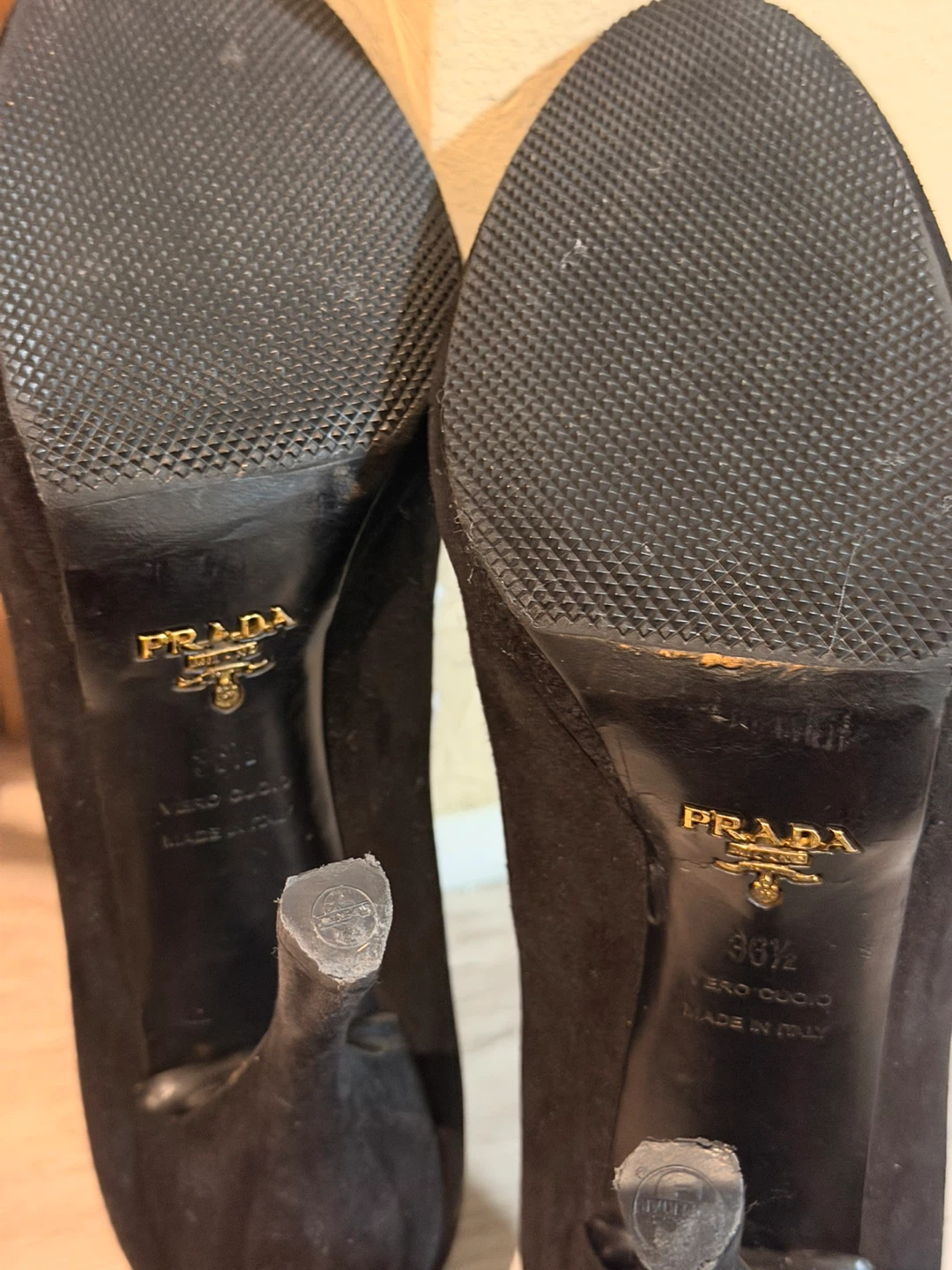 Prada Black Suede Pumps - Size 36 1/2 - photo 5
