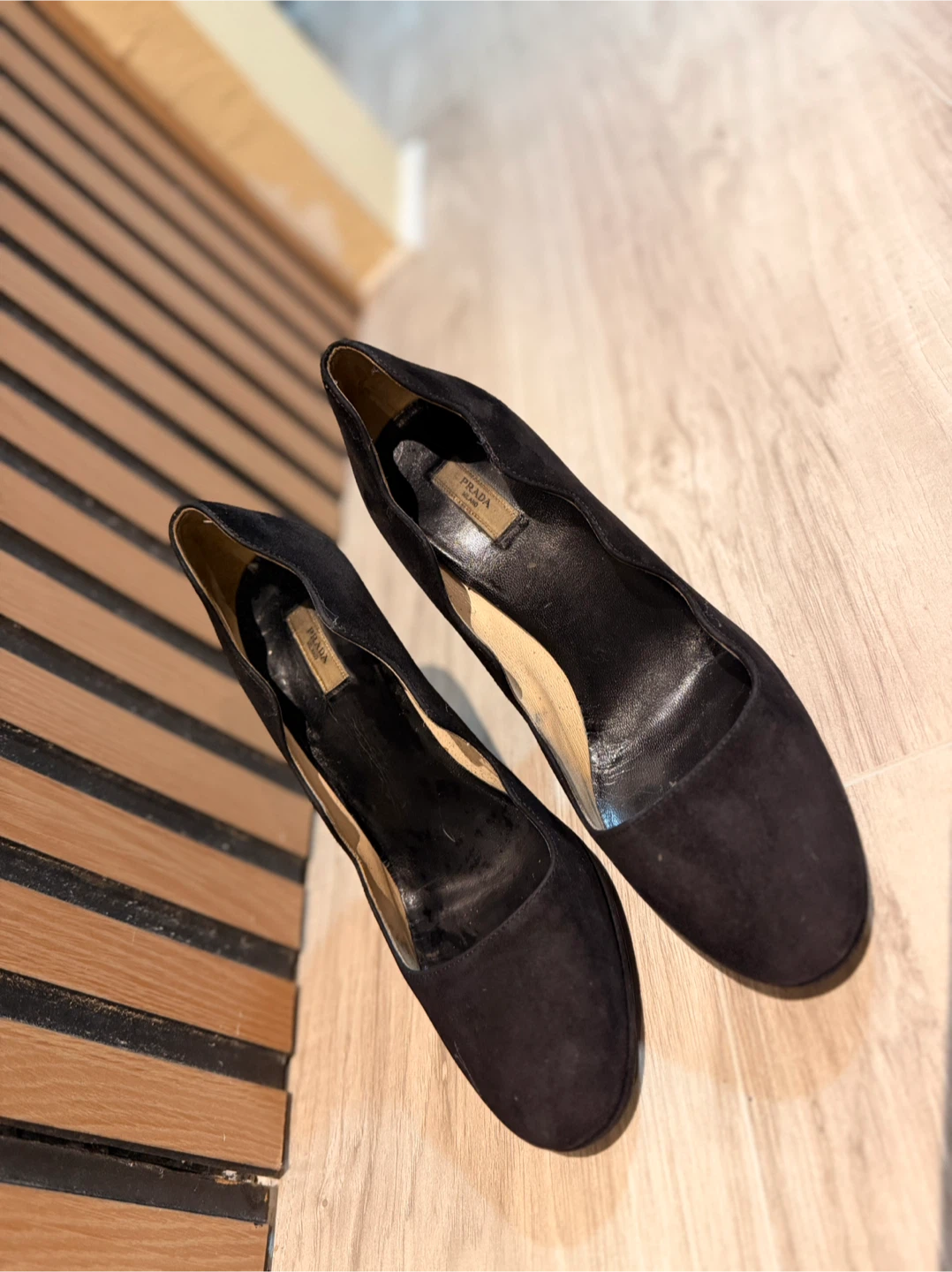 Prada Black Suede Pumps - Size 36 1/2