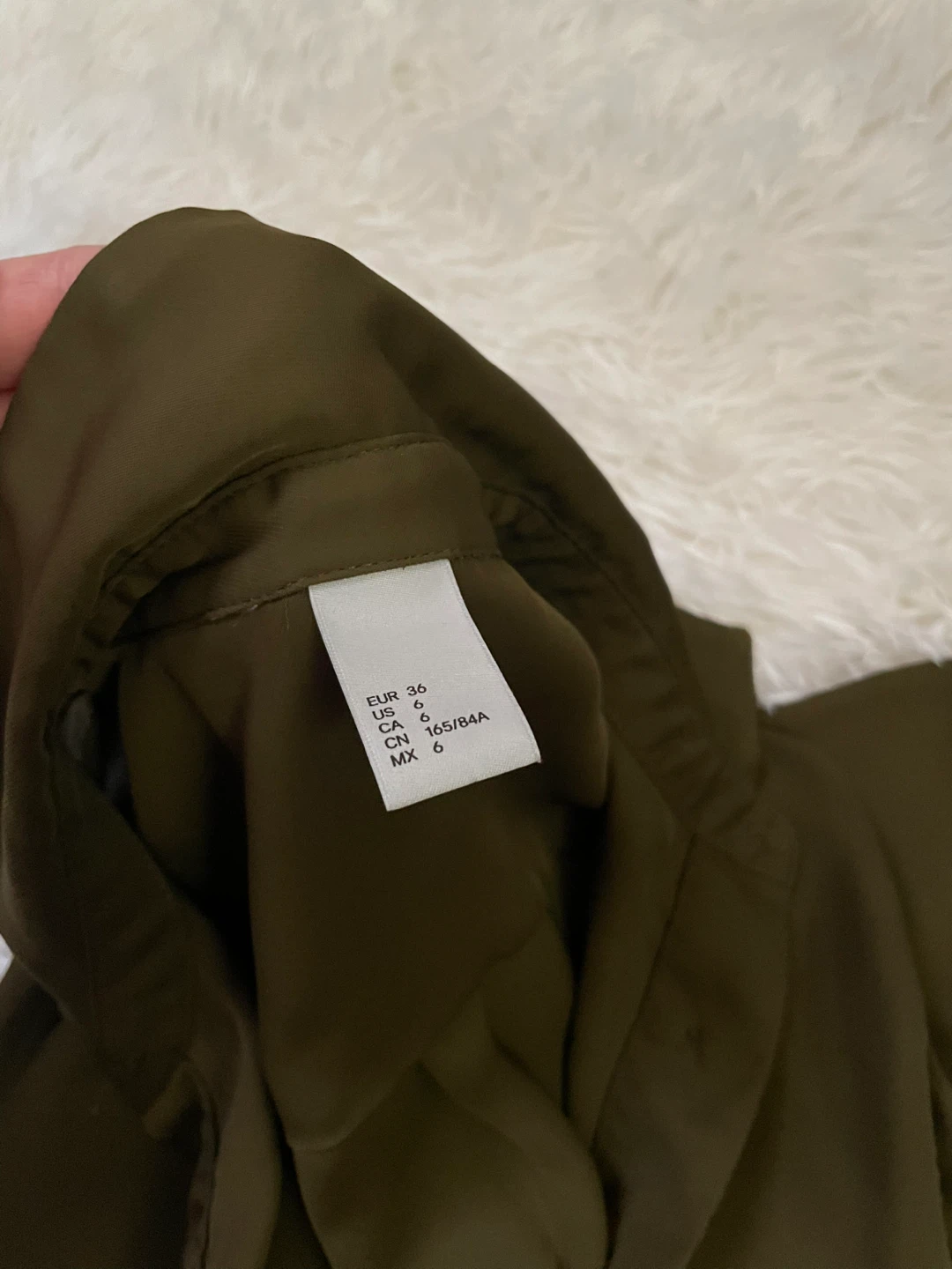 Women's H&M Long Sleeve Button-Up Shirt - Olive Green - photo 2