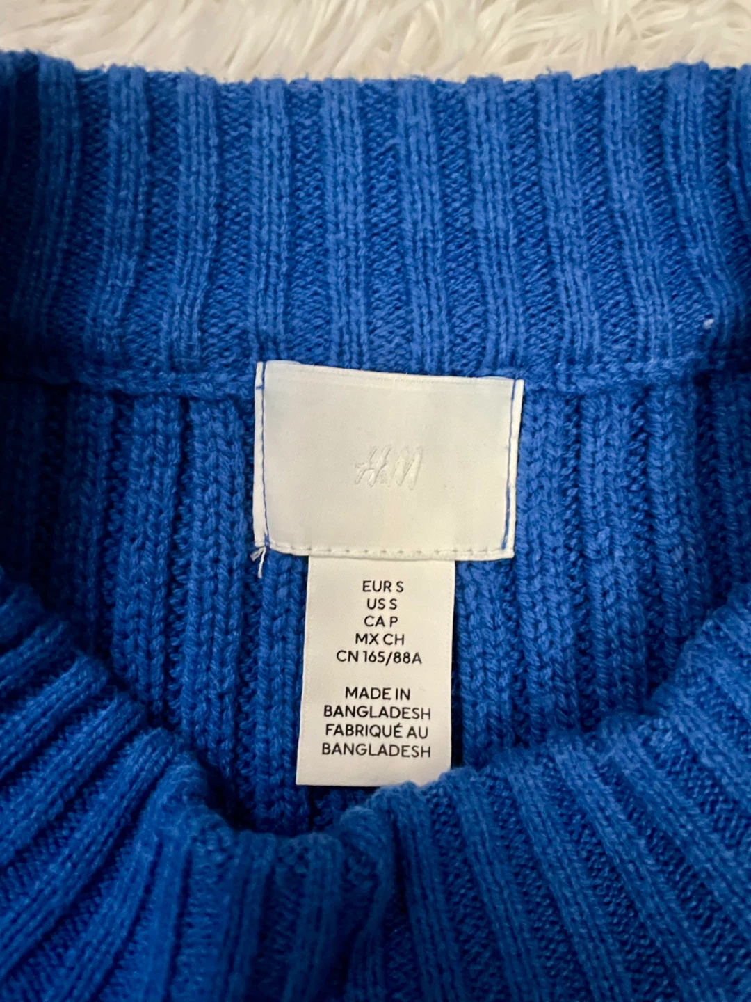 H&M Blue Ribbed Cropped Sweater Size S - photo 2