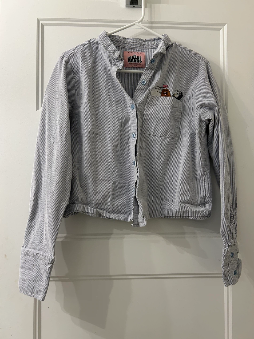 We Bare Bears Striped Button-Up Shirt