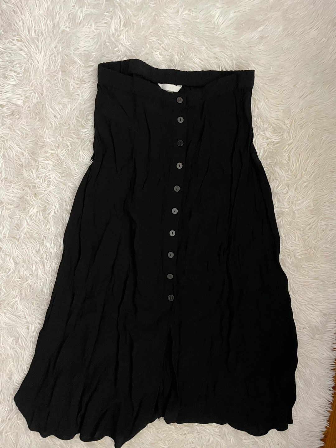 Black H&M Button-Front Midi Skirt - Size UK 8