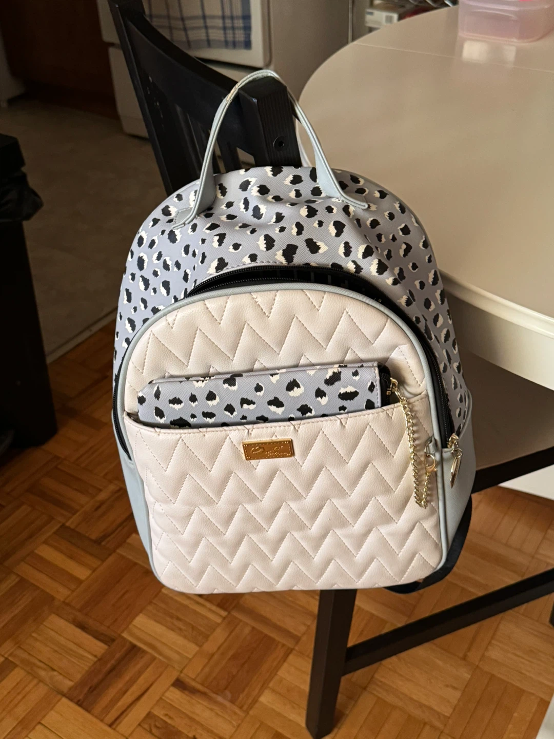 Juicy Couture Leopard Print Quilted Backpack