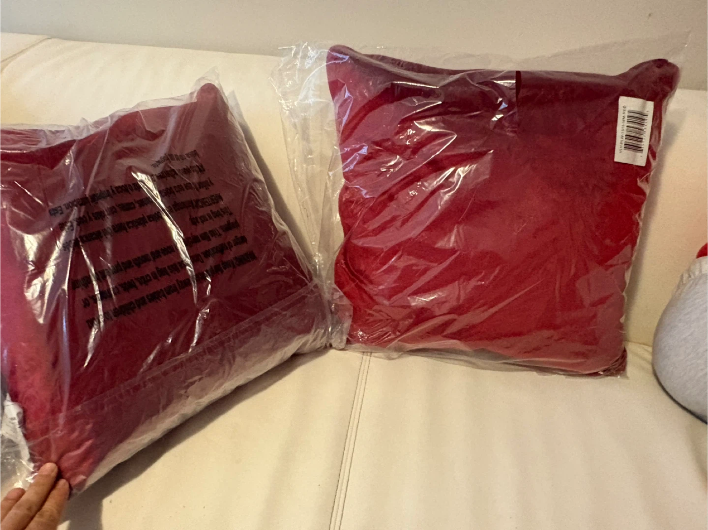 Two Red Throw Pillows