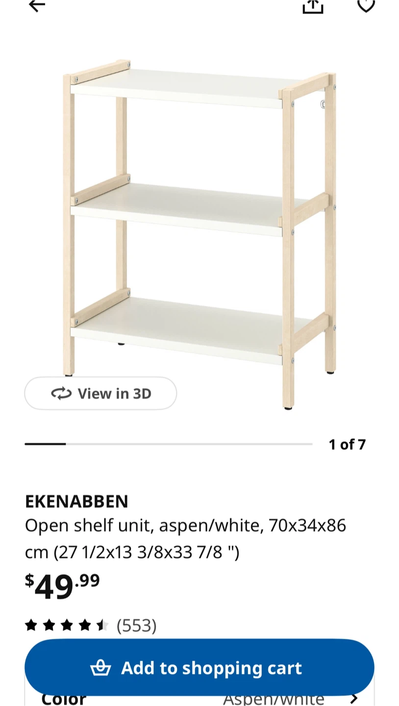 2 White 3-Tier Shelf Unit