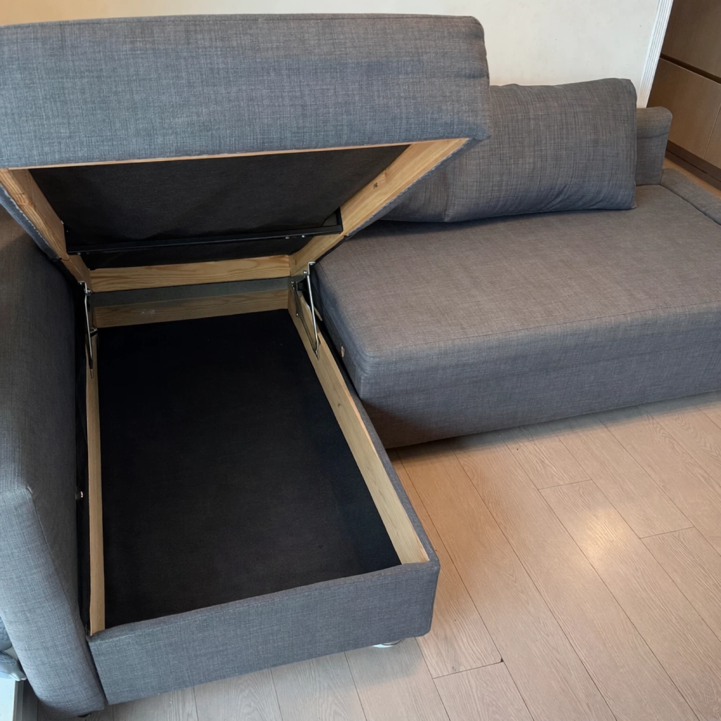 Grey Sectional Sofa with Storage Chaise - photo 2