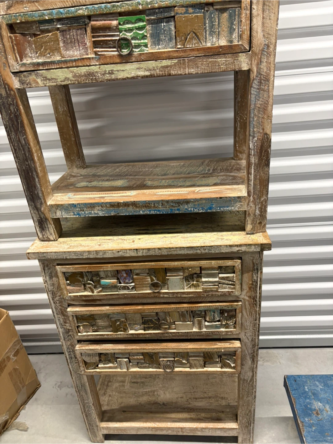 Recycled Wood Night Stands with White Wash - Set of 2 - photo 2