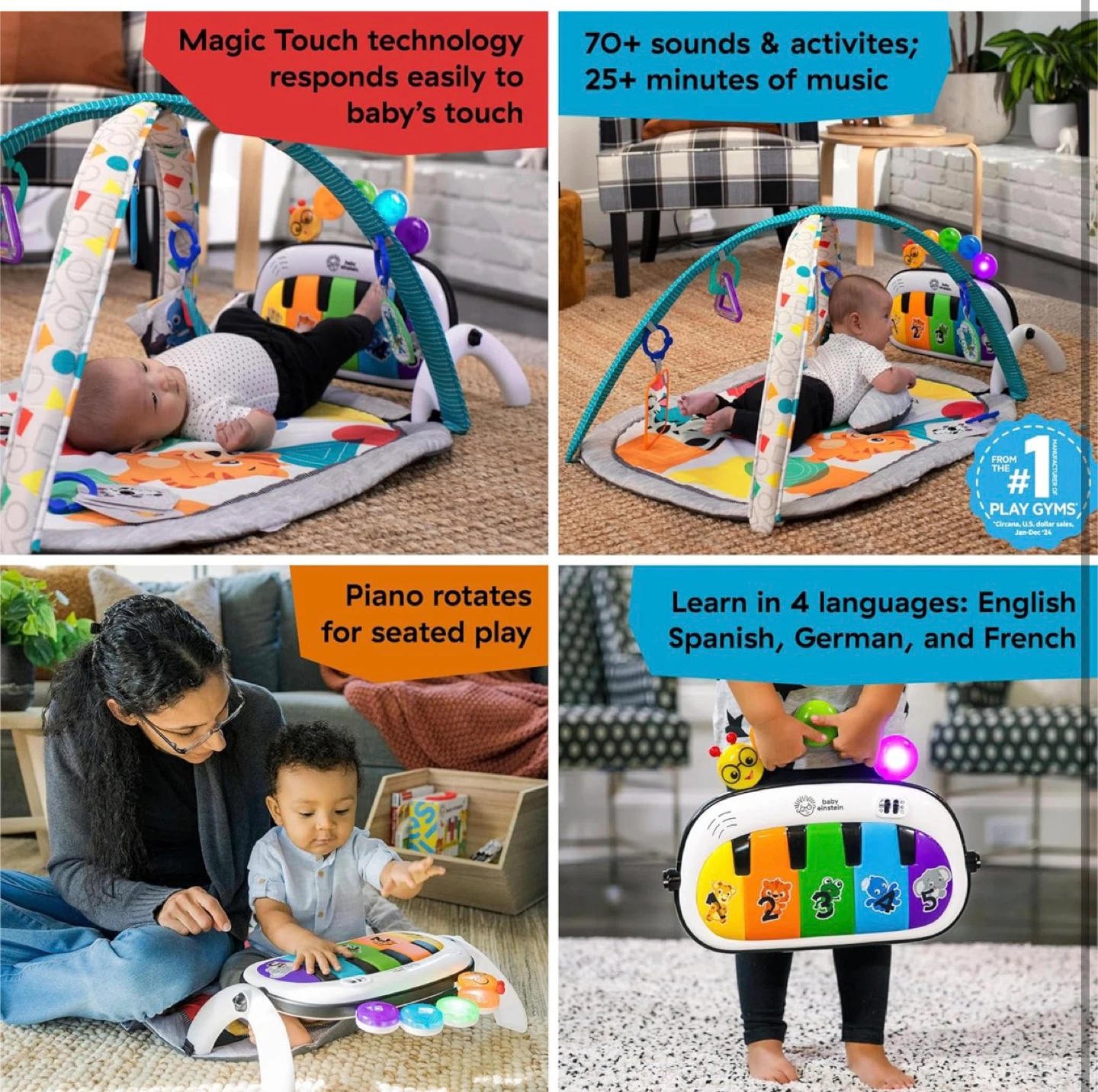 Baby Einstein 4-in-1 Kickin' Tunes Music Activity Mat - photo 5
