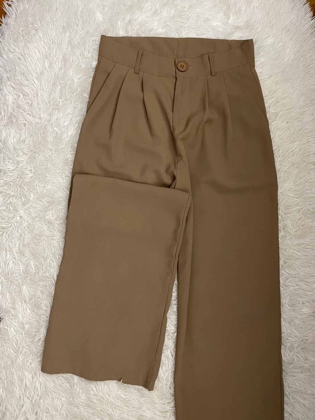 Women's Brown Wide-Leg Trousers