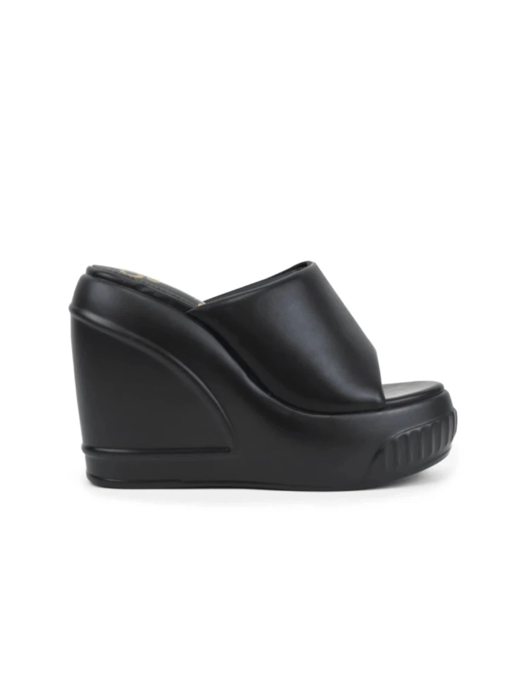 Black Wedge Mules