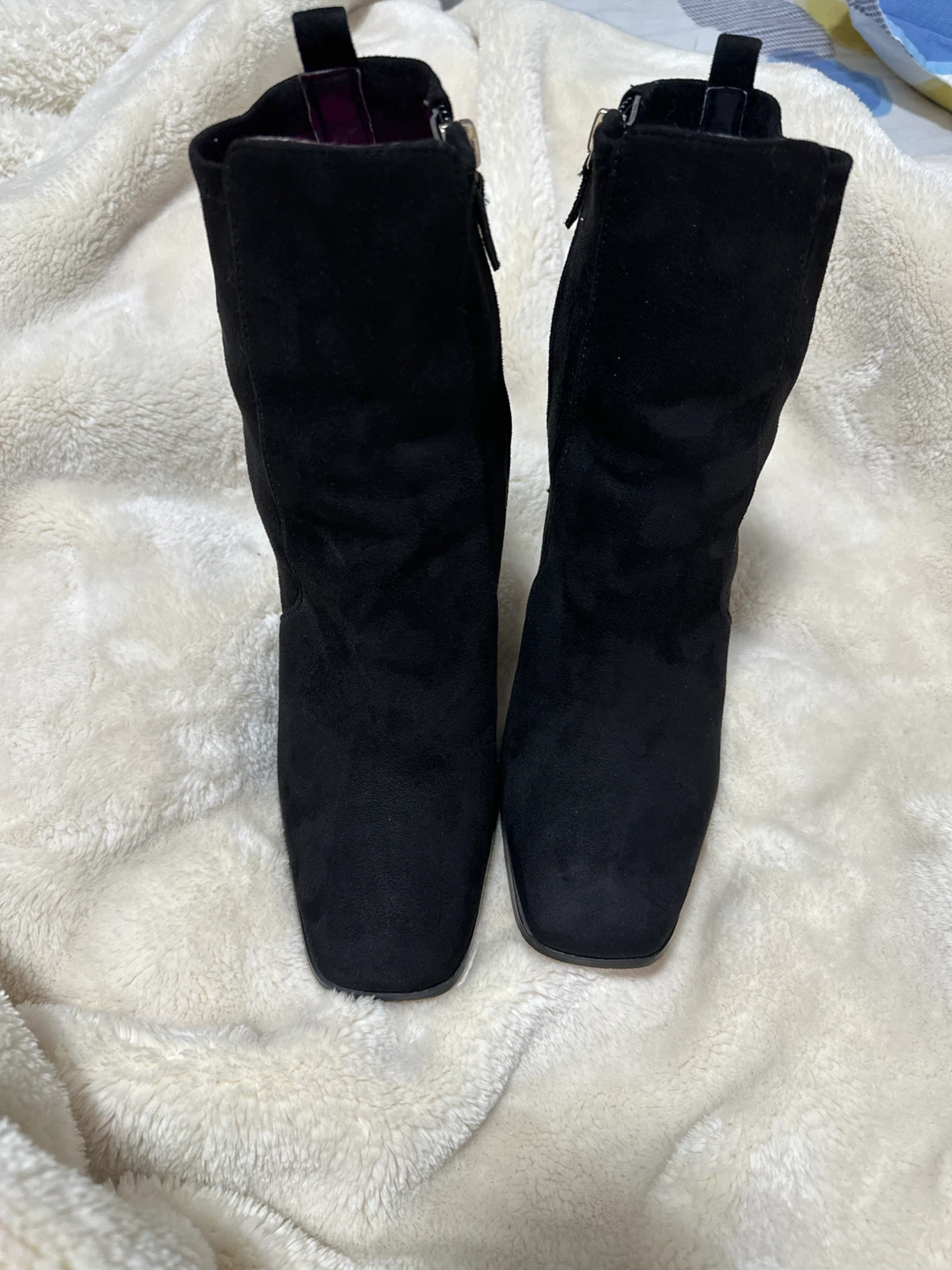 ALDO Black Suede Block Heel Ankle Boots 95% new - photo 3