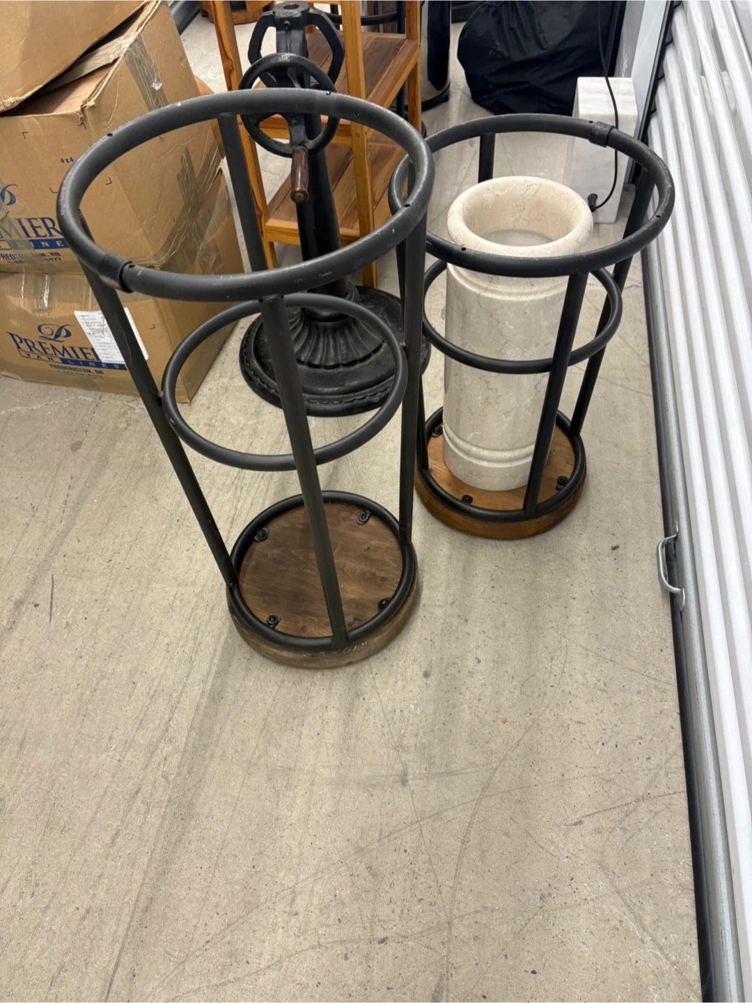 Mixed Set of 4 Industrial Style Bar Stools with Wooden Seats - photo 4