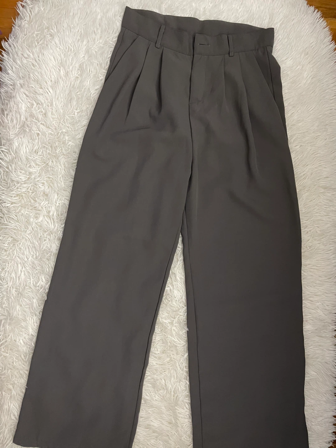 Women's Gray Wide Leg Trousers