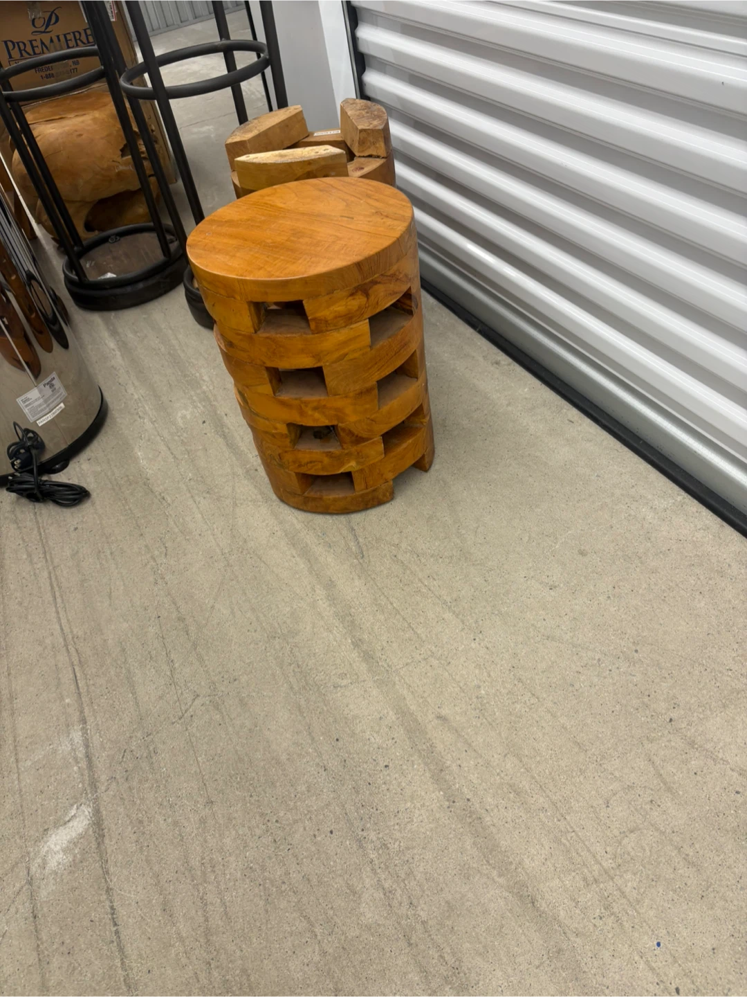 Set of 2 Indonesian Teak Stools - photo 4
