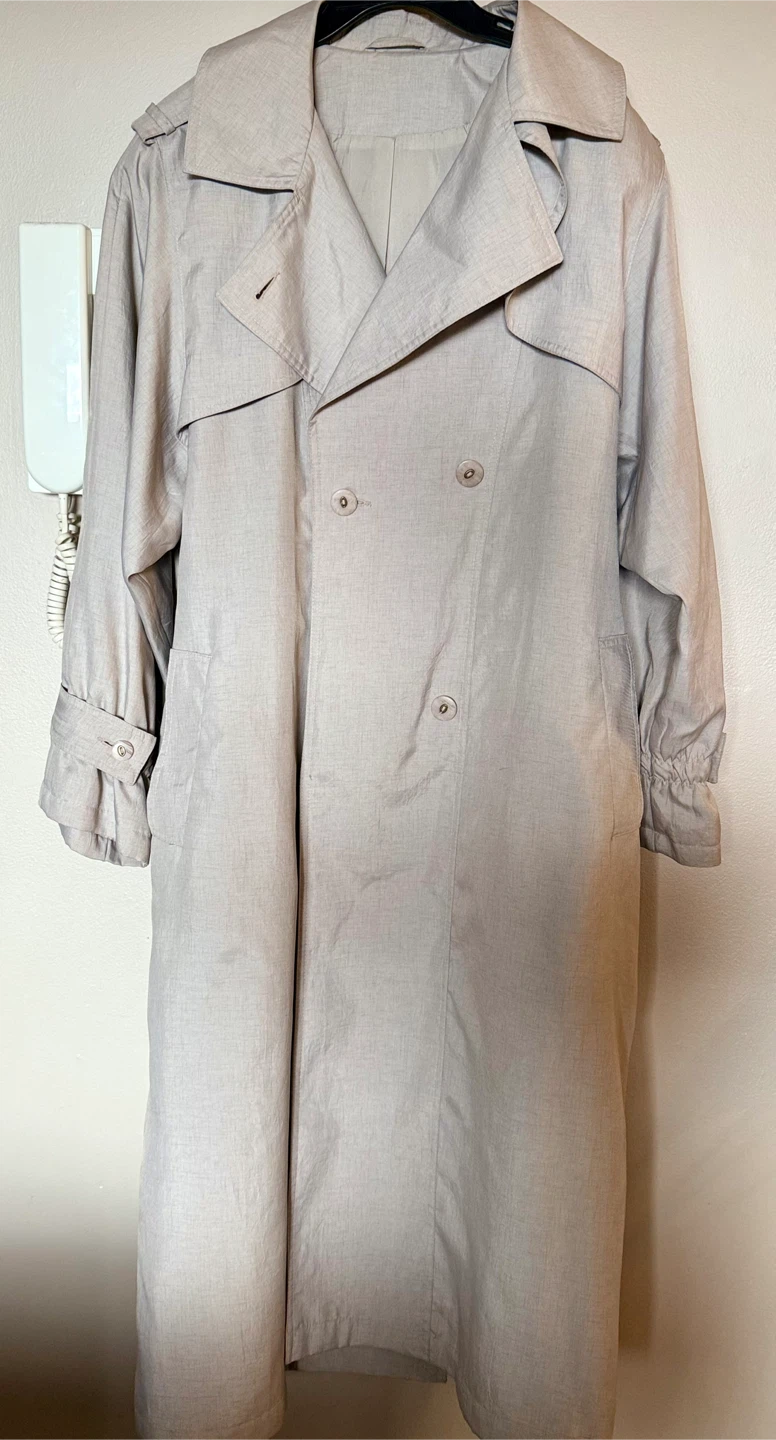 Beige Double-Breasted Trench Coat - photo 3