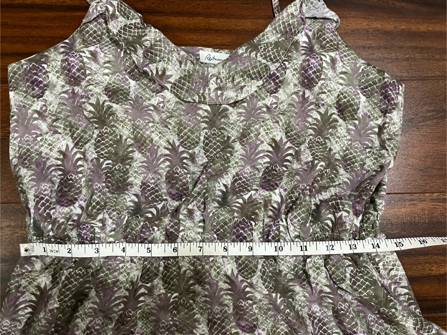 Reitmans women’s small pineapple print dress, ruffle knee-length - photo 5