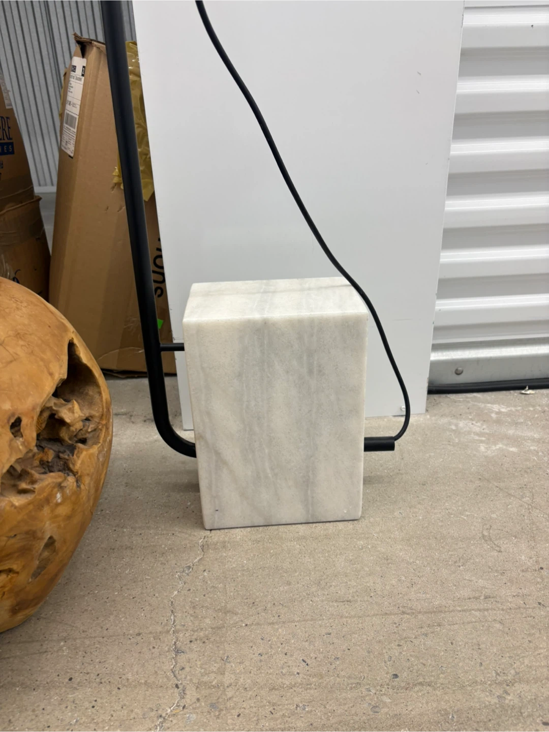 CB2 Black Floor Lamp with Marble Base - photo 4